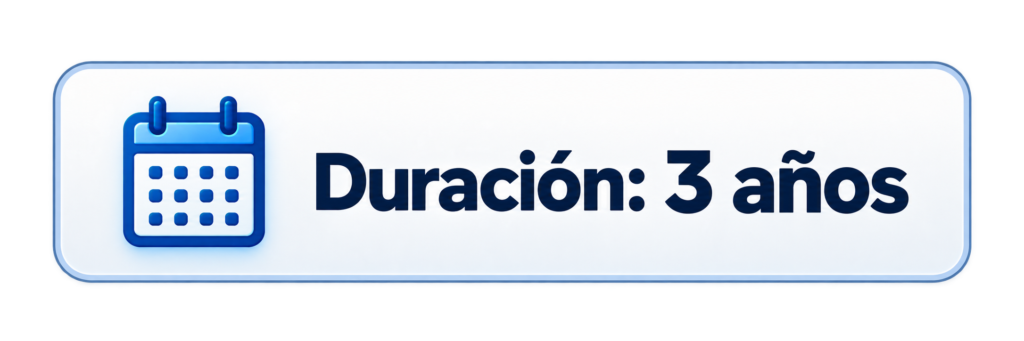 Duración de 3 años